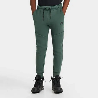Nike Kids' Sportswear Tech Fleece Reflective Jogger Pants In Vintage Green/black/black