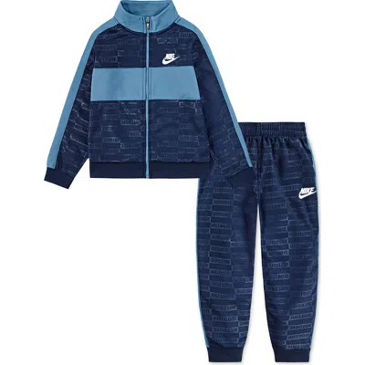 Nike Kids' Sportswear Textured Club Tricot Dri-fit Track Set In Blue