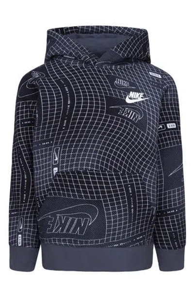 Nike Kids' Sportwear Club Warp Fleece Pullover Hoodie In Blue