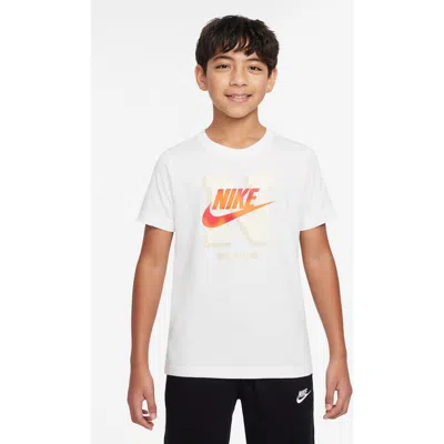 Nike Kids' Sportwear Cotton Graphic T-shirt In White