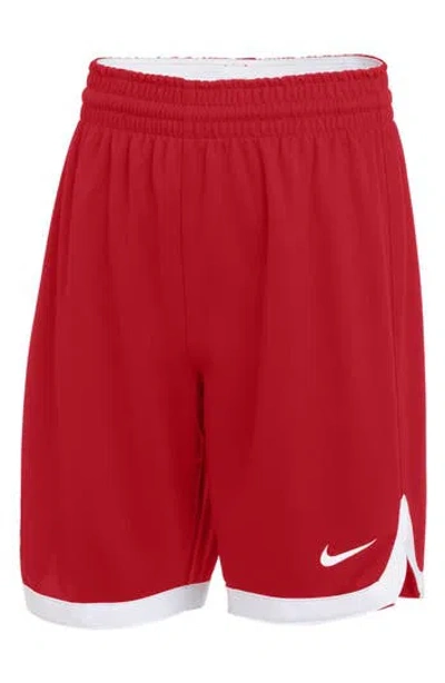 Nike Kids' Stock Practice Shorts In Scarlet/white/white