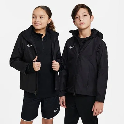 Nike Storm-fit Academy Big Kids' Soccer Rain Jacket In Black/white