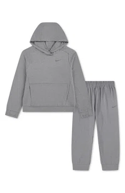 Nike Kids' Sunset Knit Hoodie & Pants Set In Gray
