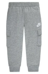 Nike Kids' Swoosh Club Fleece Cargo Sweatpants In Gray