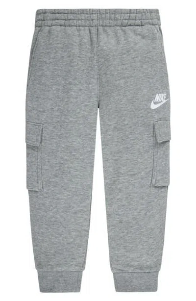 Nike Kids' Swoosh Club Fleece Cargo Sweatpants In Gray