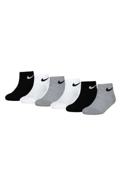 Nike Kids' Swoosh Cushioned Ankle Socks In White D/ G Heather