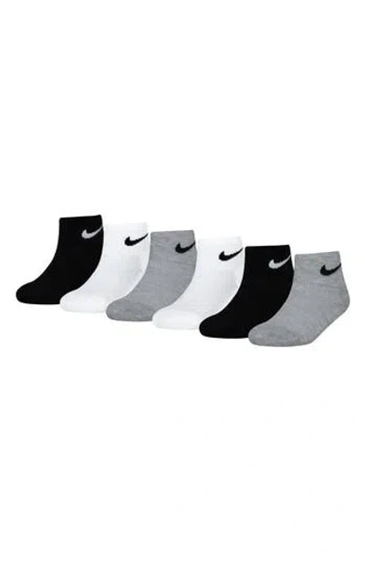 Nike Kids' Swoosh Cushioned Ankle Socks In White D/g Heather