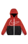 Nike Kids' Swoosh Fleece Lined Windbreaker Jacket In University Red