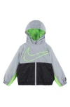 Nike Kids' Swoosh Fleece Lined Windbreaker Jacket In Gray