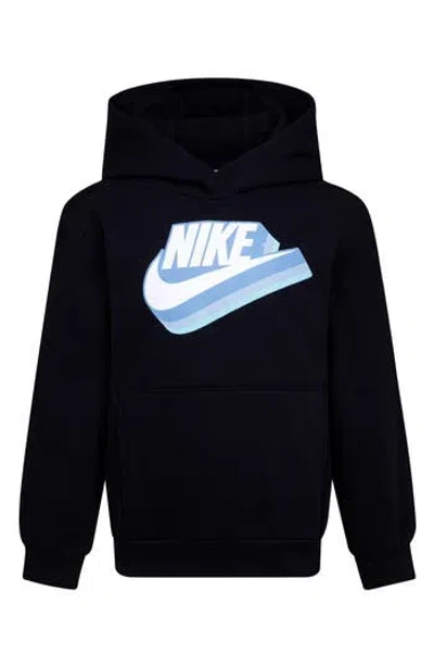 Nike Kids' Swoosh Futura Graphic Print Hoodie In Black