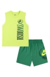 Nike Kids' Swoosh Graphic Tank & Shorts Set In Green