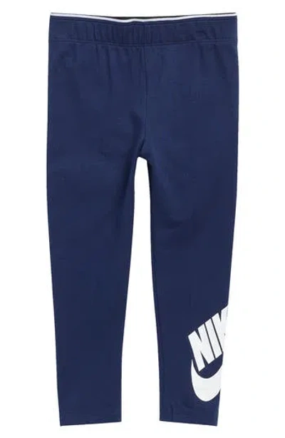 Nike Kids' Swoosh Logo Leggings In Blue