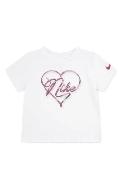 Nike Kids' Swoosh On Pointe Cotton Graphic T-shirt In White