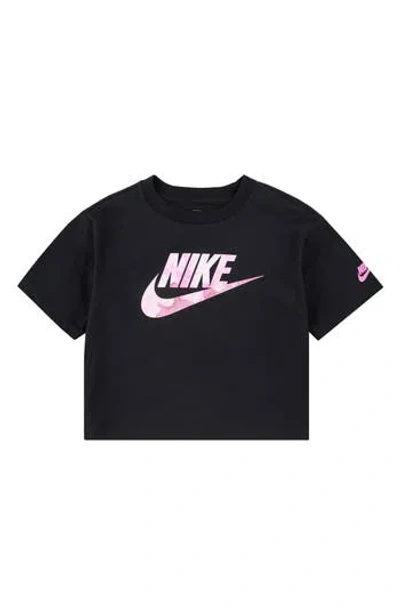 Nike Little Girls Boxy Long Sleeve T-shirt In Black