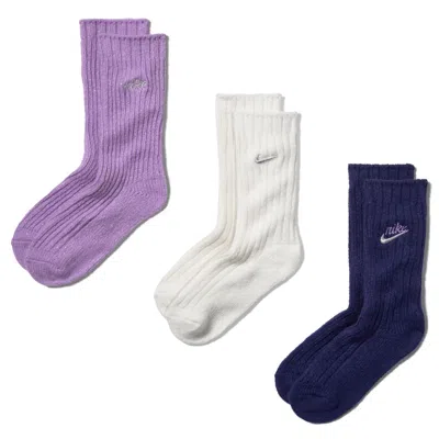 Nike Kids' Swoosh Sparkle Boots Socks (3 Pairs) In Multi