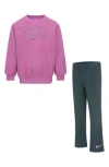 Nike Kids' Swoosh Spirit Sweater & Leggings Set In Vintage Green