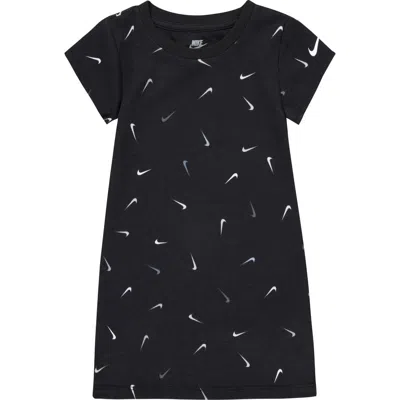 Nike Kids' Swoosh Sportswear Jersey T-shirt Dress In Black