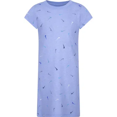 Nike Kids' Swoosh Sportswear Jersey T-shirt Dress In Cobalt Bliss