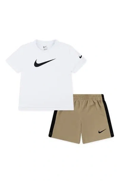 Nike Kids' Swoosh T-shirt & Shorts Set In White