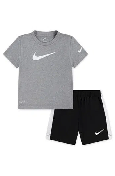 Nike Kids' Swoosh T-shirt & Shorts Set In Black