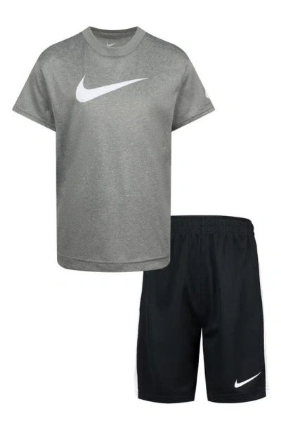 Nike Kids' Swoosh T-shirt & Shorts Set In Black