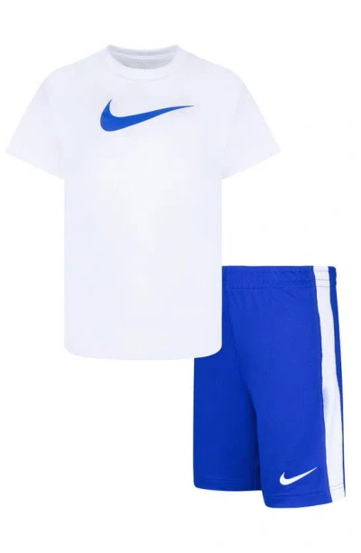 Nike Kids' Swoosh T-shirt & Shorts Set In Game Royal