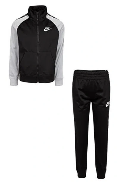 Nike Kids' Swoosh Tricot Track Jacket & Joggers Set In Black
