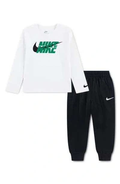 Nike Kids' Swoosh T-shirt And Pants Set In White