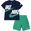 Nike Kids' T-shirt & Cargo Shorts Set In Stadium Green