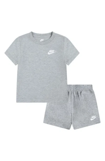 Nike Kids' Boys  Club Lbr Knit Shorts Set In Dark Grey Heather