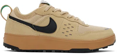 Nike Kids Tan C1ty Brownstone Sneakers In Flax/black
