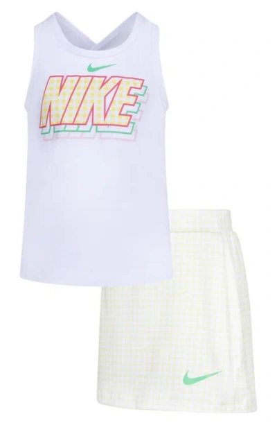 Nike Kids' Tank & Shorts Set In Citron Tint