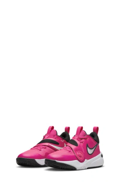 Nike Kids' Team Hustle D 11 Basketball Sneaker In Pink