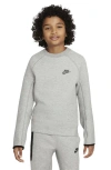 Nike Sportswear Tech Fleece Big Kids' (boys') Sweatshirt In Dark Grey Heather/black