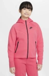 Nike Sportswear Tech Fleece Big Kids' (girls') Full-zip Hoodie In Pink