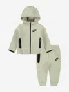 Nike Kids Tech Fleece Hooded Full Zip Tracksuit In Green