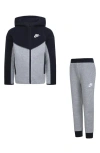 Nike Boys  Nkn Tech Fleece Set In Dark Grey Heather/black