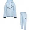 Nike Kids' Tech Fleece Zip Hoodie & Joggers Set In Glacier Blue
