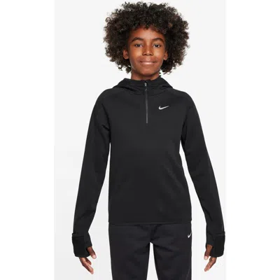 Nike Kids' Therma-fit Fleece Half Zip Pullover In Black