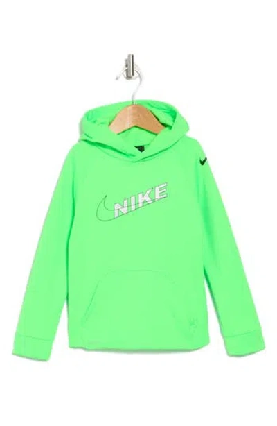 Nike Kids' Therma Logo Graphic Hoodie In Green Strike