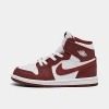 Nike Babies' Kids White & Burgundy Air Jordan 1 Retro High Og Big Kids Sneakers In White/team Red