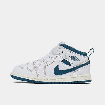 Nike Babies' Kids' Toddler Air Jordan Retro 1 Mid Se Casual Shoes In White/industrial Blue/sail