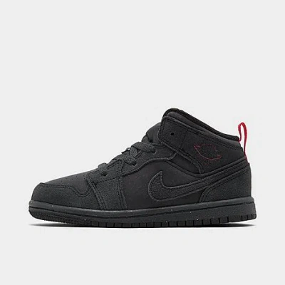 Nike Babies' Kids' Toddler Air Jordan Retro 1 Mid Se Craft Casual Shoes In Dark Smoke Grey/black/varsity Red