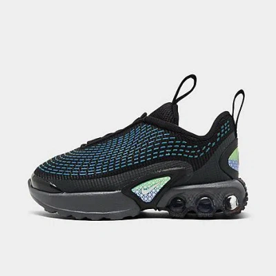Nike Kids' Toddler Air Max Dn Stretch Lace Casual Shoes In Black/white/hyper Cobalt/rage Green