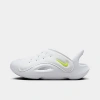 Nike Aqua Swoosh Big Kids' Sandals In White/volt/pure Platinum