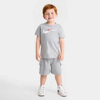 Nike Babies' Kids Toddler Athletic Department T-shirt And Cargo Shorts Set In Gray