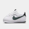 Nike Babies'  Kids' Toddler Cortez Easyon Casual Shoes (2c-7c) In White/black/vintage Green
