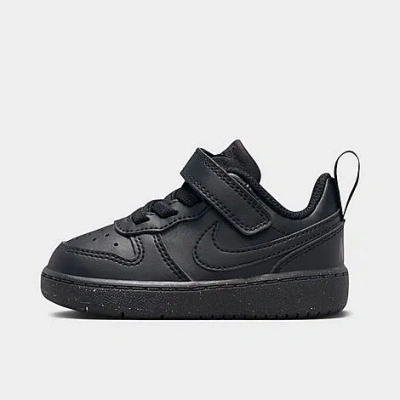 Nike Kids' Toddler Court Borough Low Recraft Stretch Lace Casual Shoes In Black/black/black