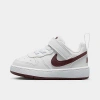 Nike Babies'  Kids' Toddler Court Borough Low Recraft Stretch Lace Casual Shoes In White/burgundy Crush