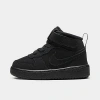 Nike Kids' Toddler Court Borough Mid 2 Casual Shoes In Black/black/black